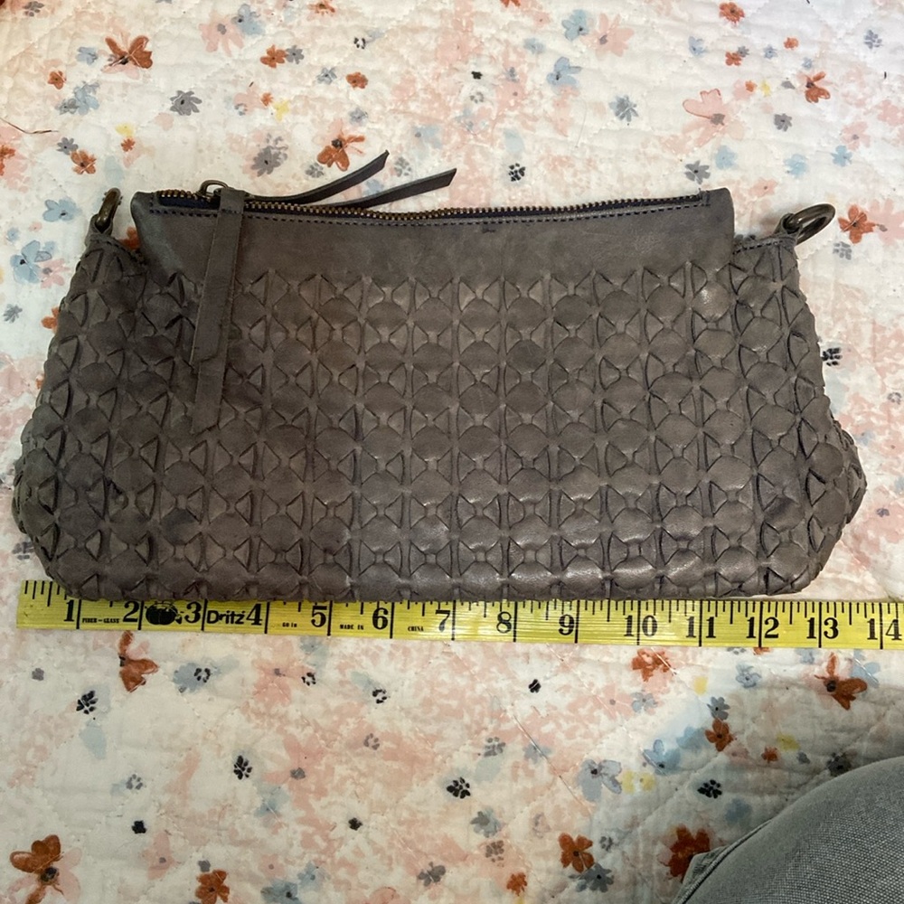 Valentina Grey Woven Clutch